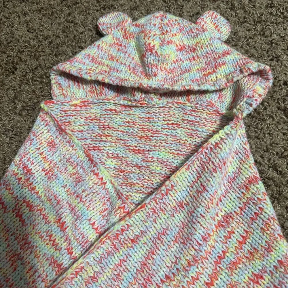 Cloud Island Baby‎ Blanket Hooded sweater wrap swaddle soft knit one size